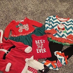 baby girl 12- 18 months Christmas outfits bundle